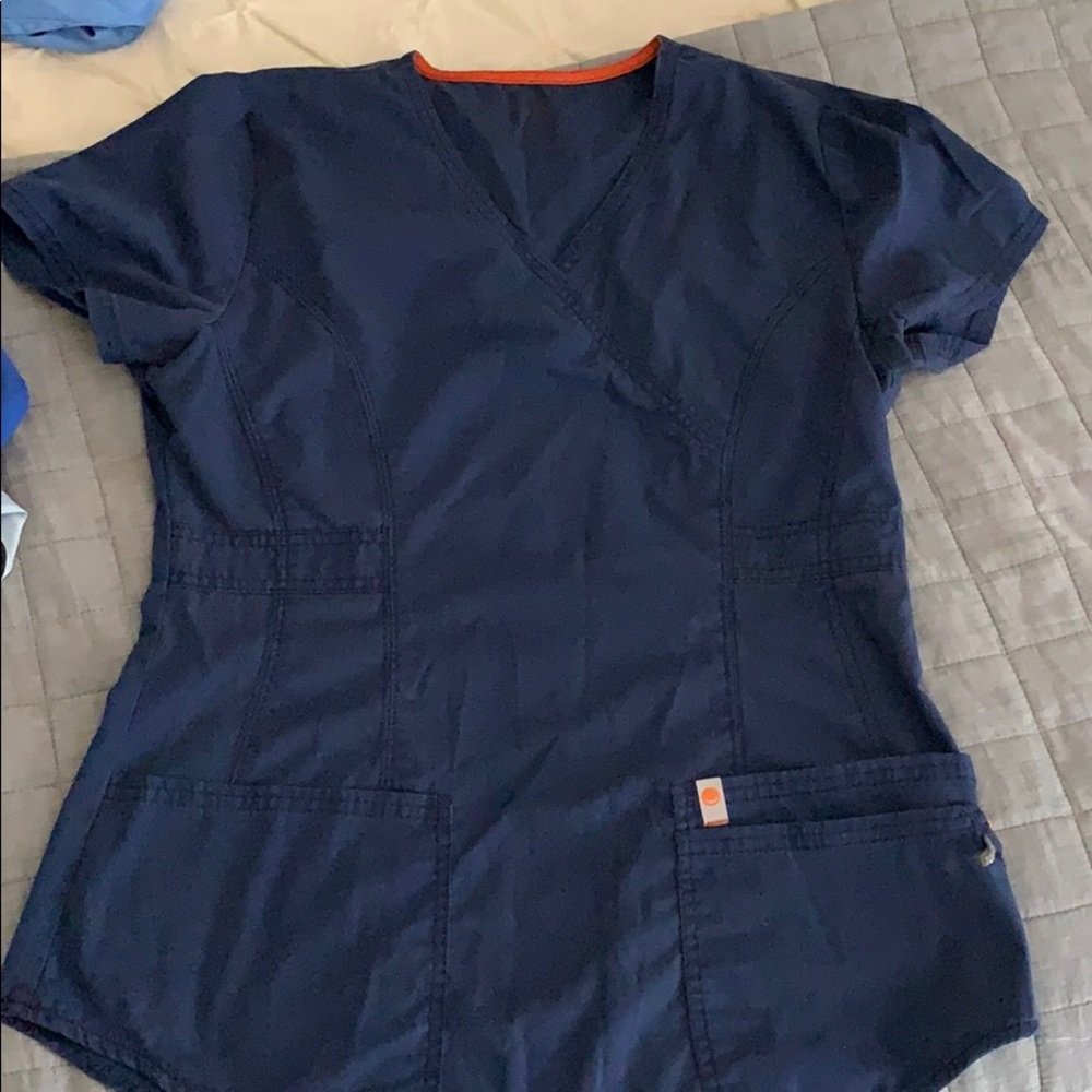 Navy Blue Scrub Top